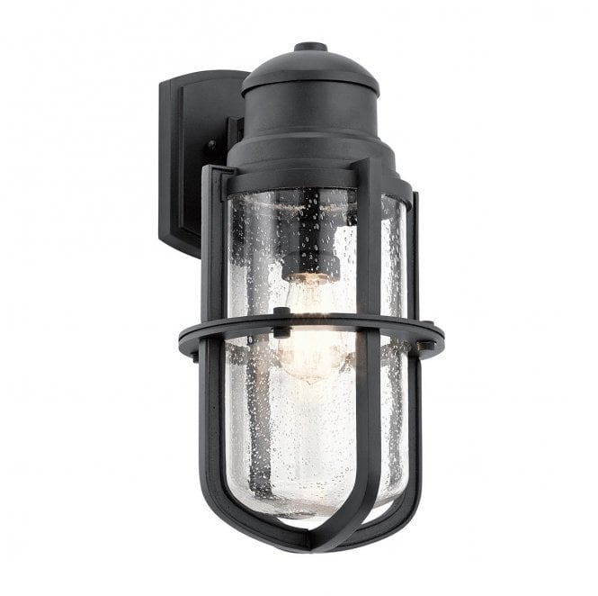 Kichler KL-SURI-L Suri Outdoor IP44 1 Light Wall Lantern in a Textured Black Finish