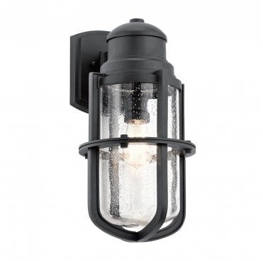 KL-SURI-L Suri Outdoor IP44 1 Light Wall Lantern in a Textured Black Finish