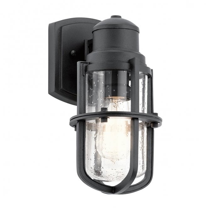 Kichler KL-SURI-S Suri Outdoor IP44 1 Light Wall Lantern in a Textured Black Finish