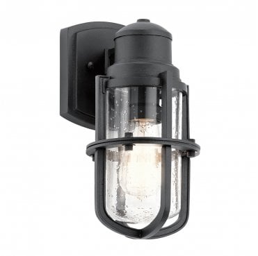 KL-SURI-S Suri Outdoor IP44 1 Light Wall Lantern in a Textured Black Finish