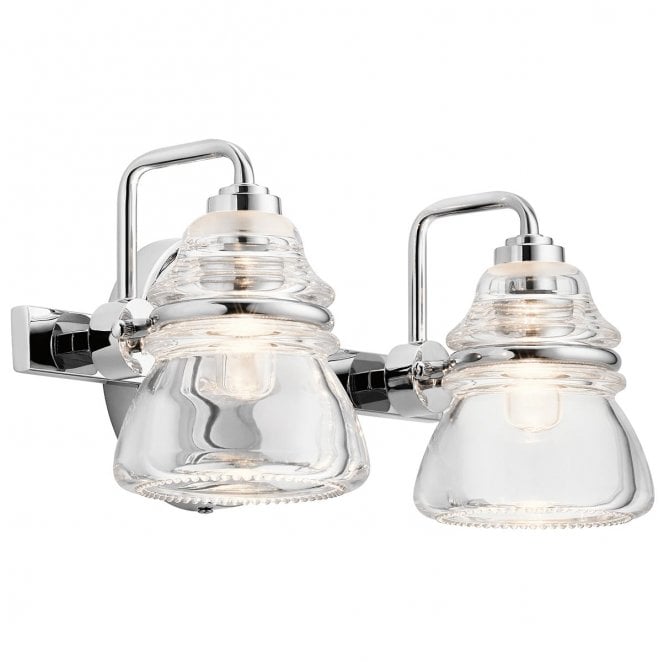 Kichler KL-TALLAND2-PC-BATH Talland IP44 2 Light Wall Light in a Polished Chrome Finish