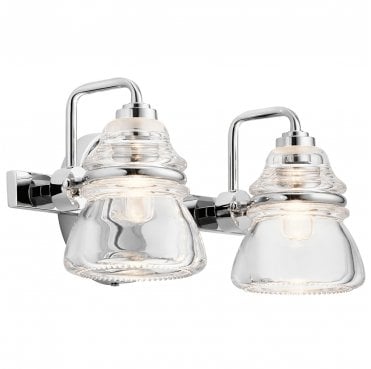 KL-TALLAND2-PC-BATH Talland IP44 2 Light Wall Light in a Polished Chrome Finish