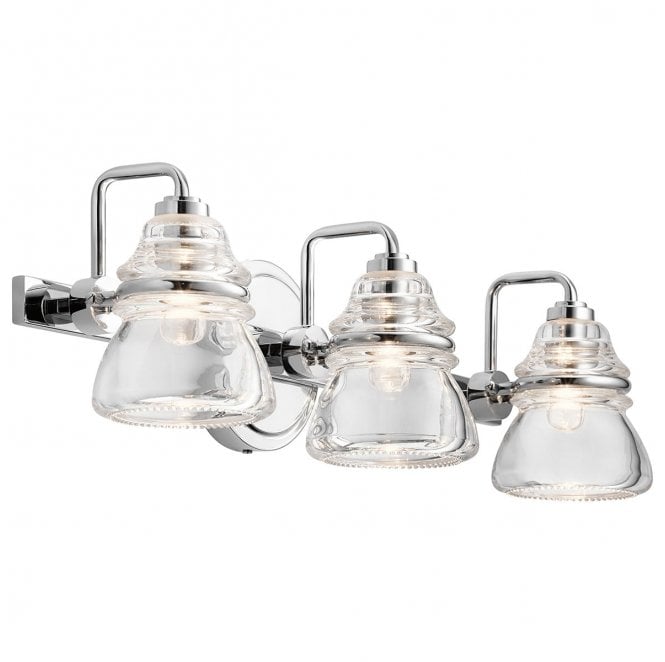 Kichler KL-TALLAND3-PC-BATH Talland IP44 3 Light Wall Light in a Polished Chrome Finish