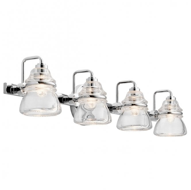 Kichler KL-TALLAND4-PC-BATH Talland IP44 4 Light Wall Light in a Polished Chrome Finish