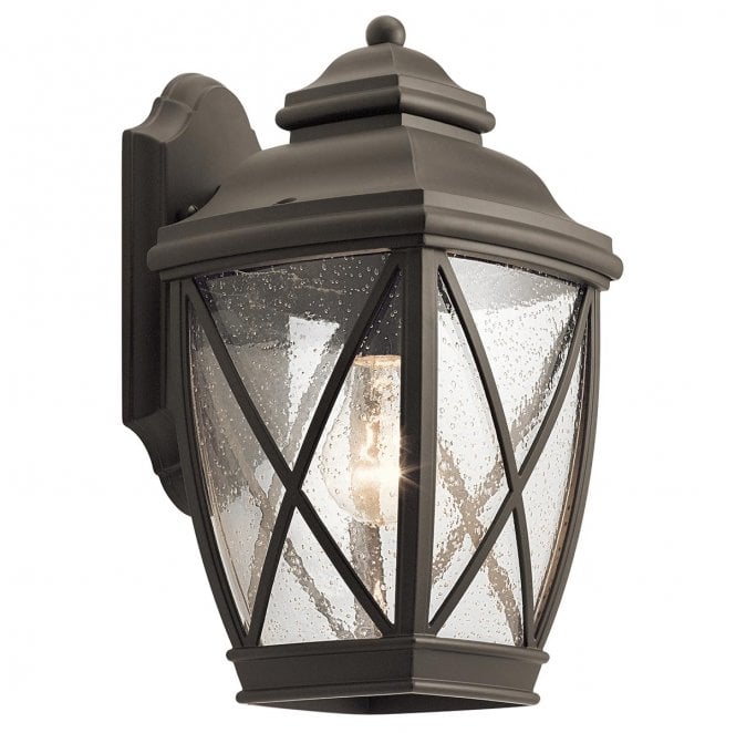 Kichler KL-TANGIER2-M Tangier Outdoor IP44 1 Light Medium Wall Lantern in an Old Bronze Finish