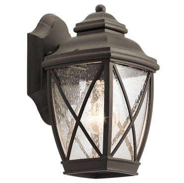 KL-TANGIER2-S Tangier Outdoor IP44 1 Light Small Wall Lantern in an Old Bronze Finish
