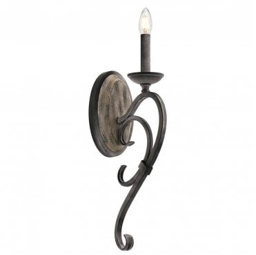 KL-TAULBEE1 Taulbee 1 Light Wall Light in a Weathered Zinc Finish
