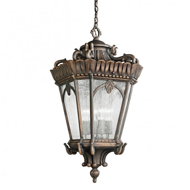 Kichler KL-TOURNAI8-M Tournai Outdoor IP44 1 Light Medium Chain Lantern in a Londonderry Finish