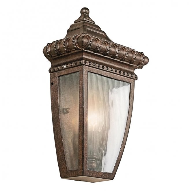 Kichler KL-VENETIAN7-S Venetian Rain Outdoor IP44 1 Light Half Wall Lantern in a Brushed Bronze Finish
