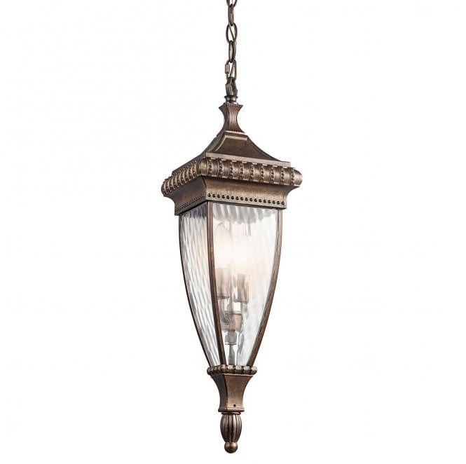 Kichler KL-VENETIAN8-M Venetian Rain Outdoor IP23 2 Light Chain Lantern in a Brushed Bronze Finish