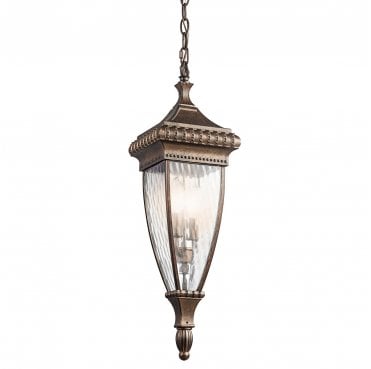 KL-VENETIAN8-M Venetian Rain Outdoor IP23 2 Light Chain Lantern in a Brushed Bronze Finish