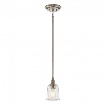 KL-WAVERLY-MP-CLP Waverly 1 Light Mini Pendant in a Classic Pewter Finish