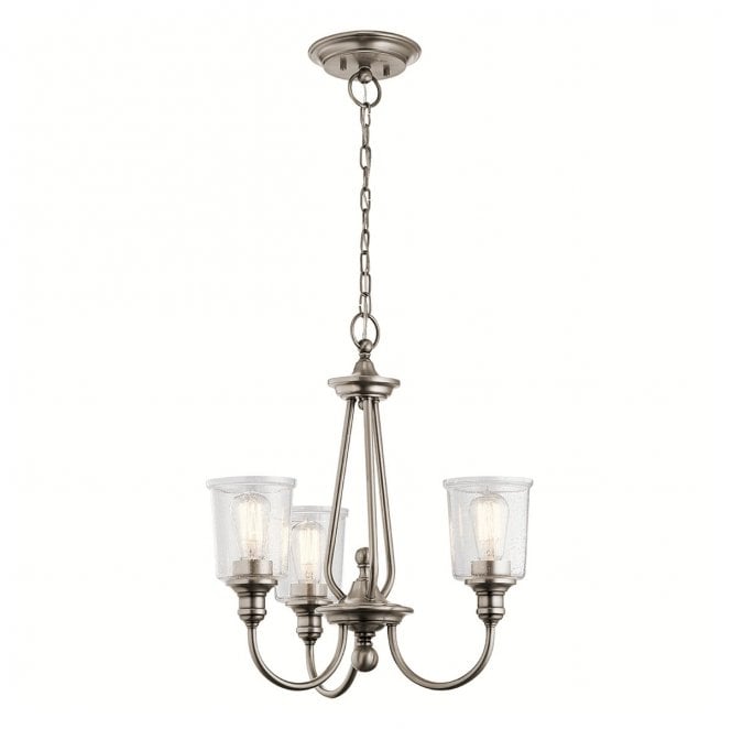 Kichler KL-WAVERLY3-CLP Waverly 3 Light Chandelier in a Classic Pewter Finish