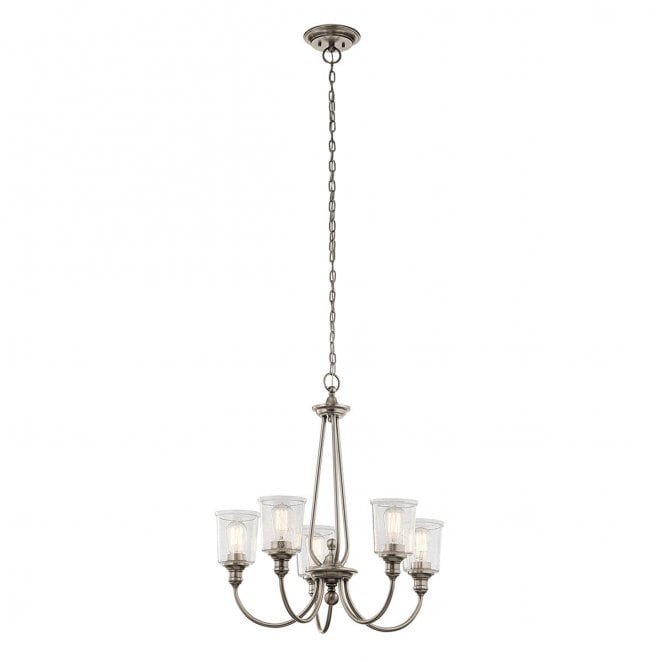Kichler KL-WAVERLY5-CLP Waverly 5 Light Chandelier in a Classic Pewter Finish