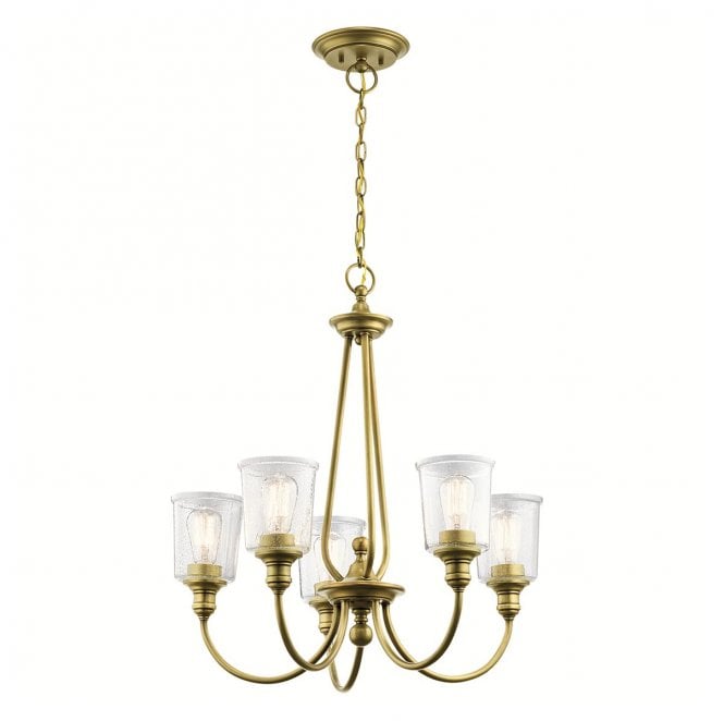 Kichler KL-WAVERLY5-NBR Waverly 5 Light Chandelier in a Natural Brass Finish