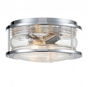 QN-ASHLANDBAY-F-PC-BATH Ashland Bay IP44 2 Light Flush Mount in a Polished Chrome Finish