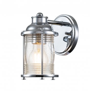 QN-ASHLANDBAY1-PC-BATH Ashland Bay IP44 1 Light Wall Light in a Polished Chrome Finish