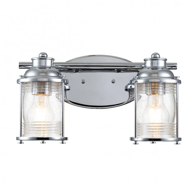 Kichler QN-ASHLANDBAY2-PC-BATH Ashland Bay IP44 2 Light Wall Light in a Polished Chrome Finish