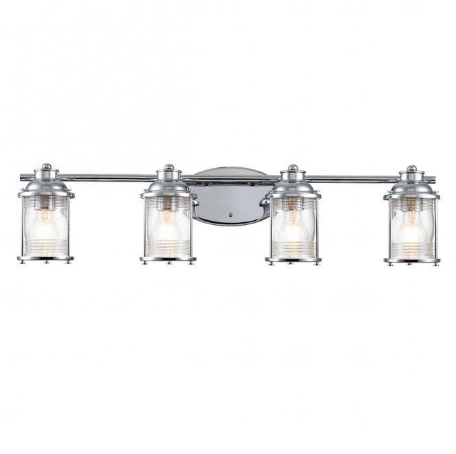 Kichler QN-ASHLANDBAY4-PC-BATH Ashland Bay IP44 4 Light Wall Light in a Polished Chrome Finish