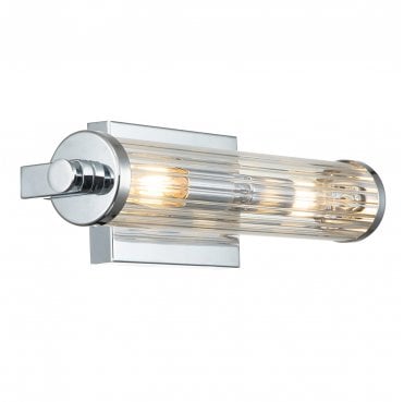 QN-AZORES2-PC Azores IP44 2 Light Wall Light in a Polished Chrome Finish