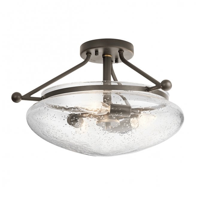 Kichler QN-BELLE-SF-OZ Belle 3 Light Semi-Flush Mount in an Old Bronze Finish