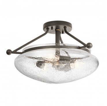 QN-BELLE-SF-OZ Belle 3 Light Semi-Flush Mount in an Old Bronze Finish