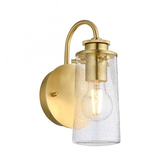 Kichler QN-BRAELYN1-BB Braelyn IP44 1 Light Wall Light in a Brushed Brass Finish