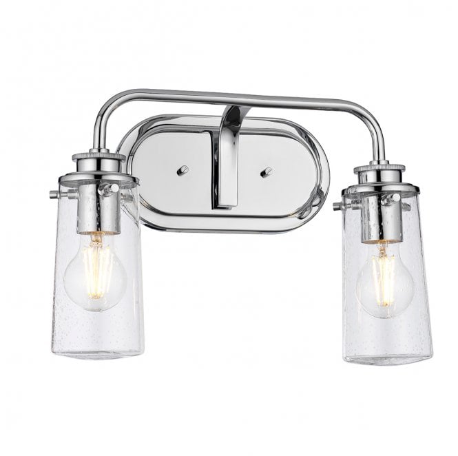 Kichler QN-BRAELYN2-PC Braelyn IP44 2 Light Wall Light in a Polished Chrome Finish