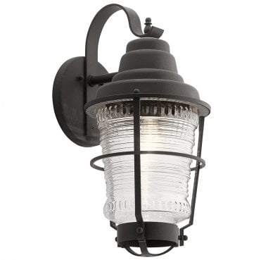 QN-CHANCE-HARBOR-L Chance Harbor Outdoor IP44 1 Light Large Wall Lantern in a Weathered Zinc Finish