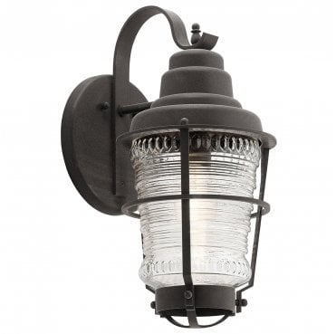QN-CHANCE-HARBOR-M Chance Harbor Outdoor IP44 1 Light Medium Wall Lantern in a Weathered Zinc Finish