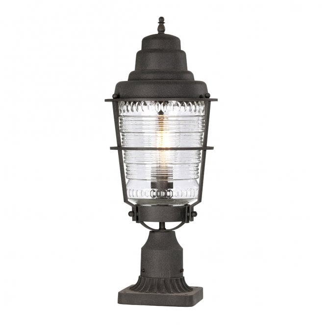 Kichler QN-CHANCE-HARBOR3 Chance Harbor Outdoor IP44 1 Light Pedestal Lantern in a Weathered Zinc Finish