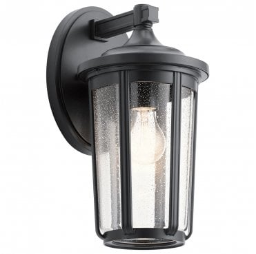 QN-FAIRFIELD-L-BK Fairfield Outdoor IP44 1 Light Large Wall Lantern in a Black Finish