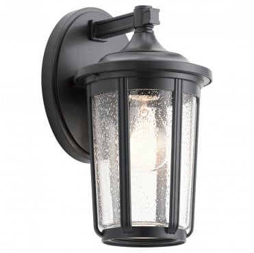 QN-FAIRFIELD-M-BK Fairfield Outdoor IP44 1 Light Medium Wall Lantern in a Black Finish