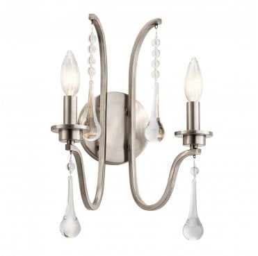 QN-KARLEE2 Karlee 2 Light Wall Light in a Classic Pewter Finish