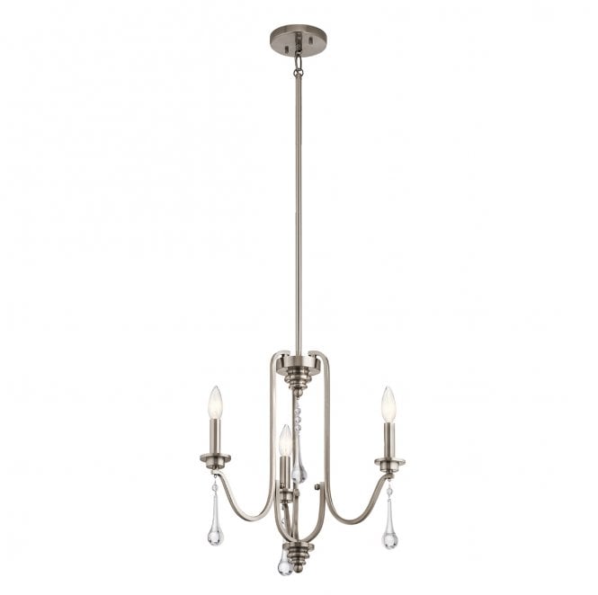 Kichler QN-KARLEE3 Karlee 3 Light Chandelier in a Classic Pewter Finish
