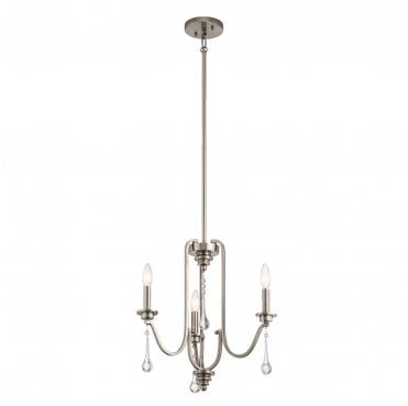 QN-KARLEE3 Karlee 3 Light Chandelier in a Classic Pewter Finish