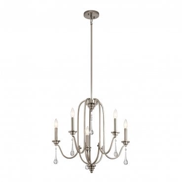 QN-KARLEE5 Karlee 5 Light Chandelier in a Classic Pewter Finish