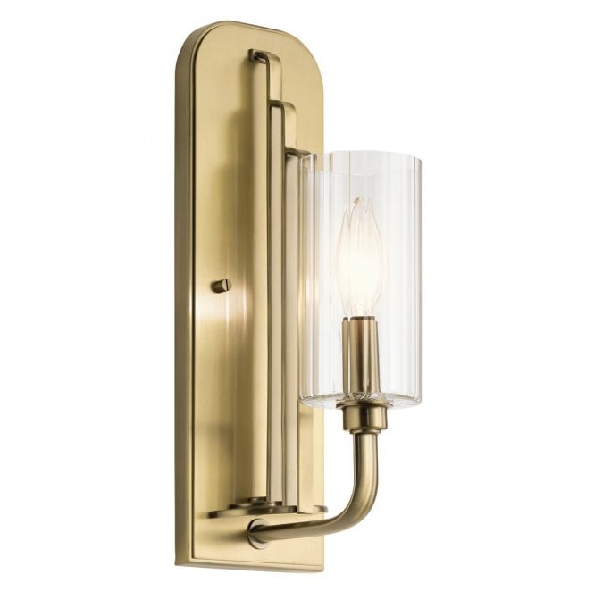 Kichler QN-KIMROSE1-BNB Kimrose 1 Light Wall Light in a Brushed Natural Brass Finish