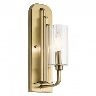 QN-KIMROSE1-BNB Kimrose 1 Light Wall Light in a Brushed Natural Brass Finish