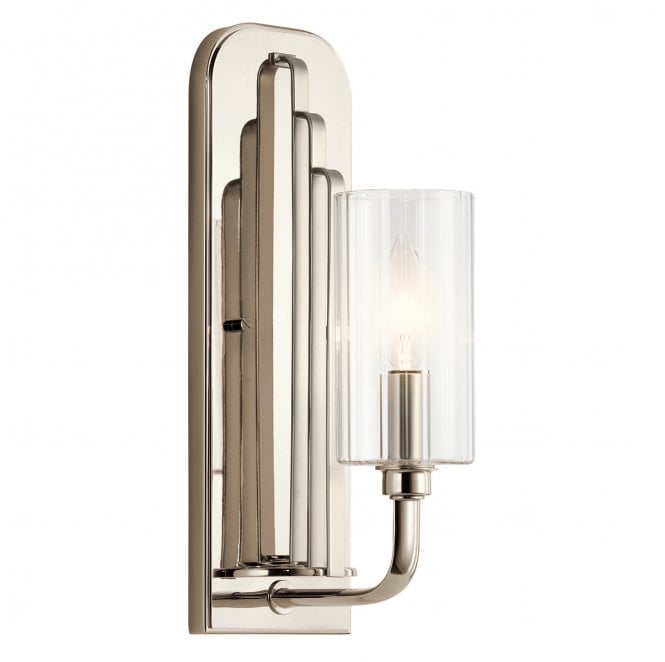 Kichler QN-KIMROSE1-PN Kimrose 1 Light Wall Light in a Polished Nickel Finish