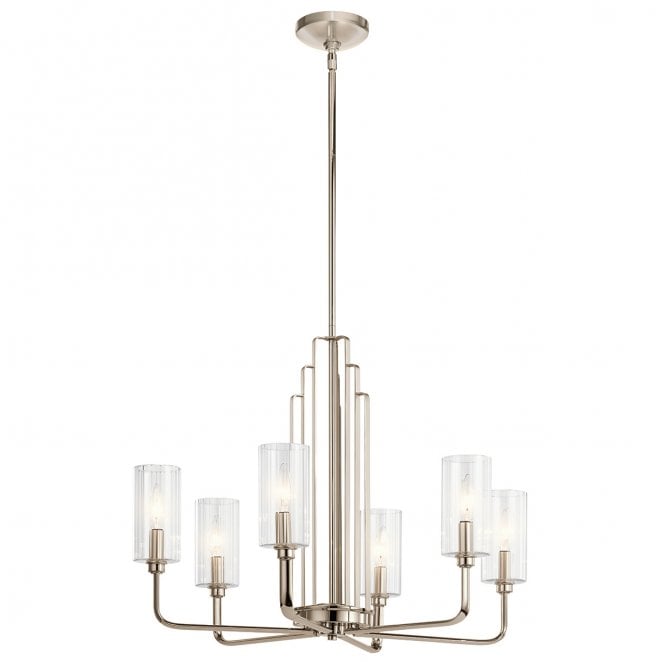 Kichler QN-KIMROSE6-PN Kimrose 6 Light Chandelier in a Polished Nickel Finish