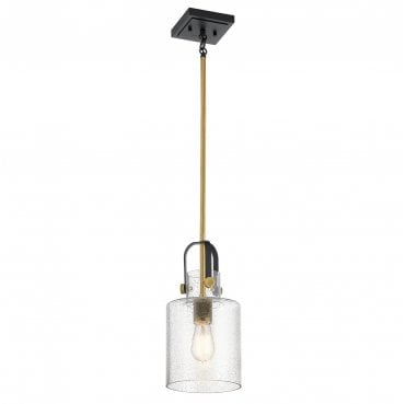 QN-KITNER-P-NBR Kitner 1 Light Pendant in a Natural Brass Finish