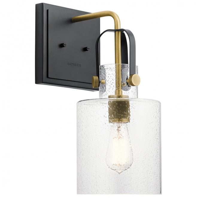Kichler QN-KITNER1-NBR Kitner 1 Light Wall Light in a Natural Brass Finish