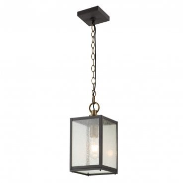 QN-LAHDEN8-M-WZC Lahden Outdoor IP44 1 Light Chain Lantern in a Weathered Zinc Finish