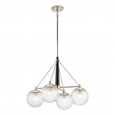 QN-MARILYN4 Marilyn 4 Light Chandelier in a Polished Nickel Finish