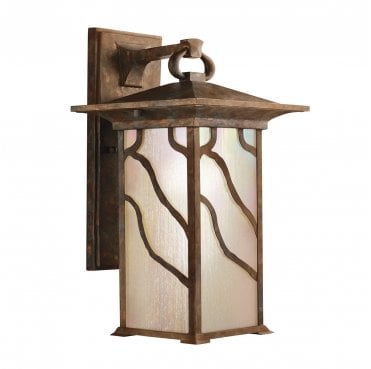 QN-MORRIS-L Morris Outdoor IP44 1 Light Wall Lantern in a Distressed Copper Finish