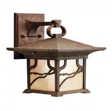 QN-MORRIS-M Morris Outdoor IP44 1 Light Wall Lantern in a Distressed Copper Finish