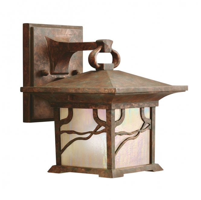 Kichler QN-MORRIS-S Morris Outdoor IP44 1 Light Wall Lantern in a Distressed Copper Finish