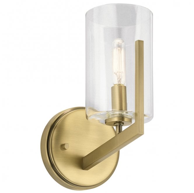Kichler QN-NYE1-BNB Nye 1 Light Wall Light in a Brushed Natural Brass Finish