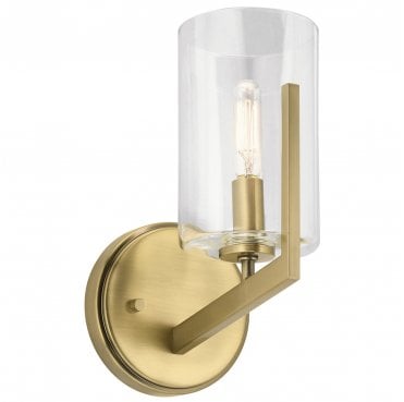 QN-NYE1-BNB Nye 1 Light Wall Light in a Brushed Natural Brass Finish